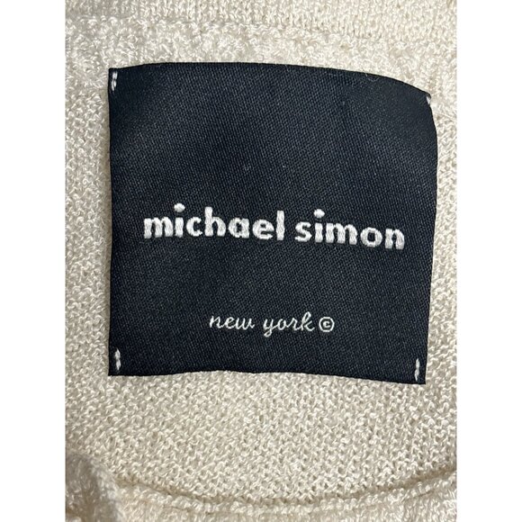 Vintage inspired Michael Simon Ivory Textured Knit Cardigan With 3/4 Sleeves & B - Picture 5 of 7